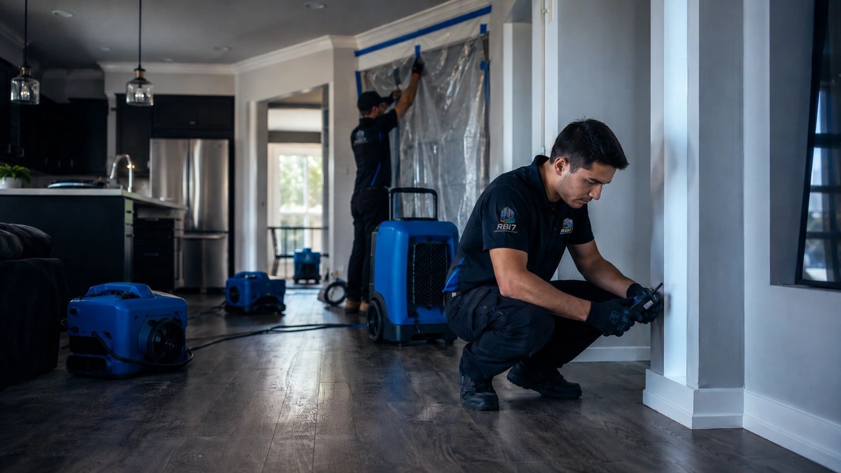 Water damage restoration process